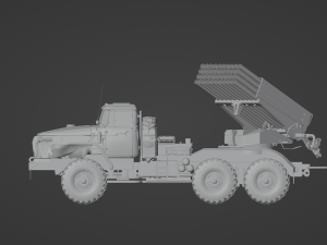 Multiple launch rocket system Grad STL Modelo 3D