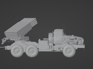Multiple launch rocket system Grad STL Modelo 3D