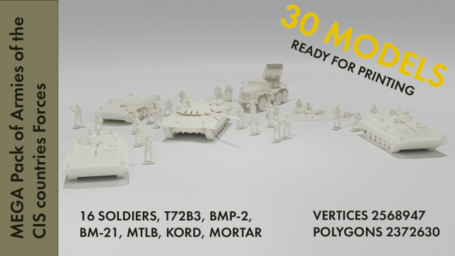 MEGA Pack of Armies of the CIS countries Forces 3D 모델 .c4d .max .obj .3ds .fbx .stl .blend 