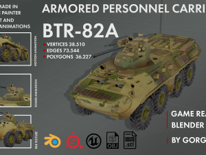 Armored personnel carrier BTR-82A 3D Model