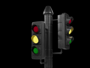 Free lol poly Traffic light 3D Модель