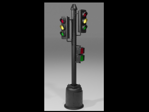 Free lol poly Traffic light 3D Модель