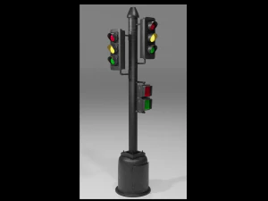 Free lol poly Traffic light 3D Model