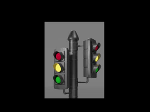 Free lol poly Traffic light 3D Model