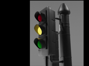 Free lol poly Traffic light 3D Модель