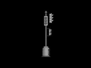 Free lol poly Traffic light 3D Модель