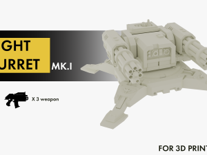 Space Marine light turret 3D Model
