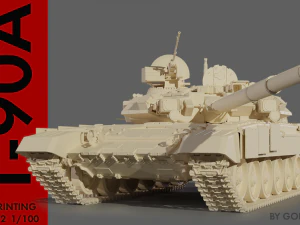 Ana muharebe tankı T90A Vladimirova STL 3D Model