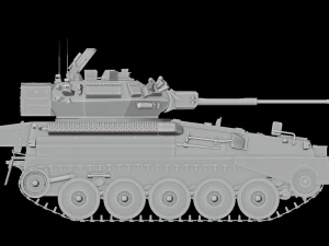 Assembly model CVR-T FV107 Simiter STL 3D Model