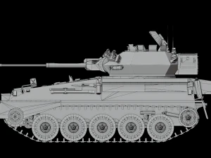 Assembly model CVR-T FV107 Simiter STL 3D Model