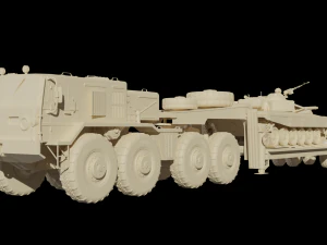 Vehicle set MAZ537G and T72B3 3D Model