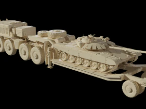 Vehicle set MAZ537G and T72B3 3D Model