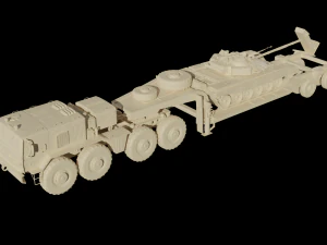 Vehicle set MAZ537G and T72B3 3D Model