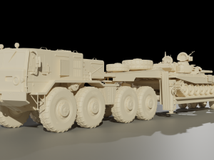 Vehicle set MAZ537G and T90A Modèle 3D