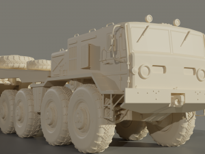 Vehicle set MAZ537G and T90A Modèle 3D
