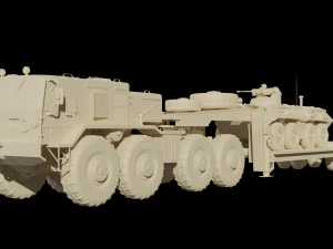 Vehicle set MAZ537G and BTR-82A 3D Model