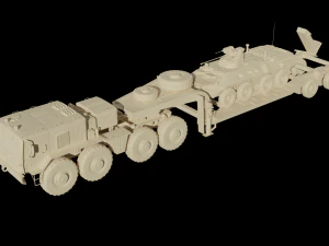Vehicle set MAZ537G and BTR-82A 3D Model