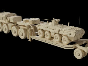 Vehicle set MAZ537G and BTR-82A 3D Model