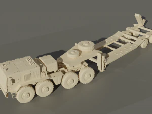 Vehicle set MAZ537G and BTR-82A 3D Model
