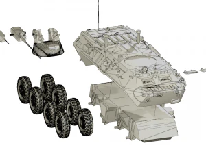 Vehicle set MAZ537G and BTR-82A 3D Model