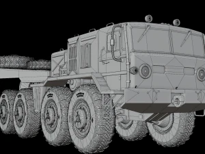 Vehicle set MAZ537G and BTR-82A 3D Model