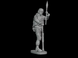 Set of soldiers in different poses Grenade launchers 3D Model