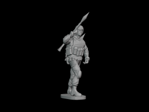 Set of soldiers in different poses Grenade launchers 3D 模型