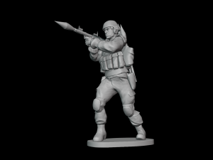 Set of soldiers in different poses Grenade launchers 3D 模型