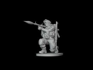 Set of soldiers in different poses Grenade launchers 3D 模型
