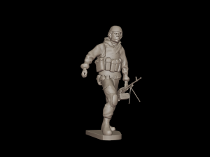 Set of soldiers in different poses Machine gunners 3Dモデル