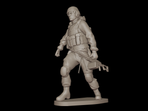 Set of soldiers in different poses Machine gunners 3Dモデル