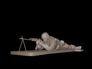 Set of soldiers in different poses Machine gunners 3Dモデル