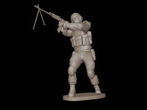 Set of soldiers in different poses Machine gunners 3Dモデル