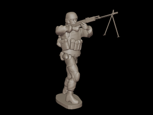 Set of soldiers in different poses Machine gunners 3Dモデル