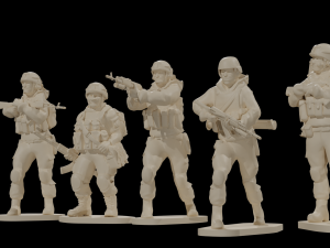 Set of soldiers in different poses Shooter pak 1 3D Модель