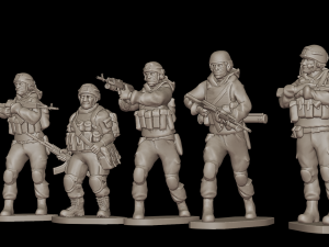 Set of soldiers in different poses Shooter pak 1 3D Модель