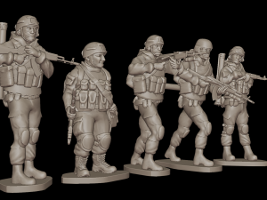 Set of soldiers in different poses Shooter pak 1 3D Модель