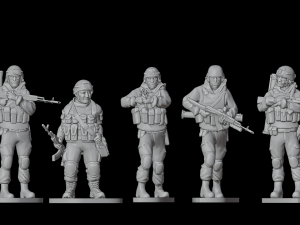 Set of soldiers in different poses Shooter pak 1 3D Модель