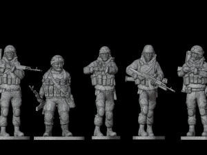 Set of soldiers in different poses Shooter pak 1 3D Модель