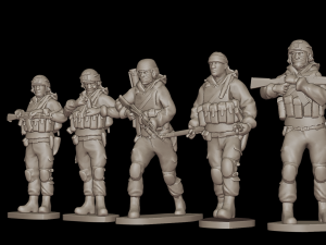 Set of soldiers in different poses Shooter pak 2 Model 3D