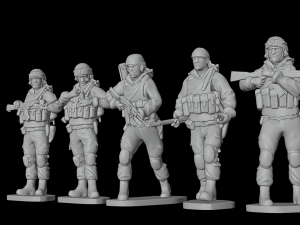 Set of soldiers in different poses Shooter pak 2 Model 3D