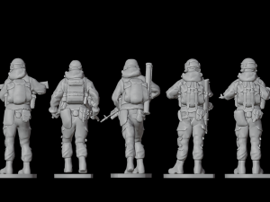 Set of soldiers in different poses Shooter pak 2 Model 3D