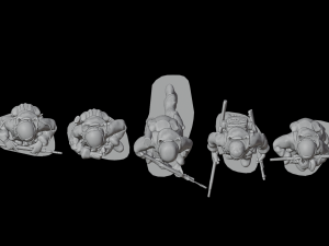 Set of soldiers in different poses Shooter pak 2 Model 3D