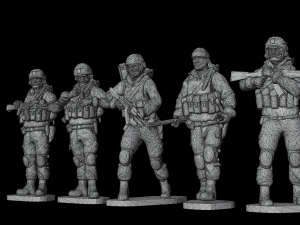 Set of soldiers in different poses Shooter pak 2 Model 3D