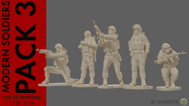Set of soldiers in different poses Shooter pak 3 Modelo 3D .c4d .max .obj .3ds .fbx .stl .blend