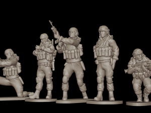 Set of soldiers in different poses Shooter pak 3 Modelo 3D