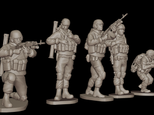 Set of soldiers in different poses Shooter pak 3 Modelo 3D