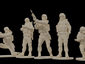 Set of soldiers in different poses Shooter pak 3 Modelo 3D