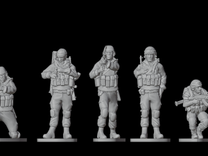 Set of soldiers in different poses Shooter pak 3 Modelo 3D