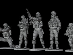 Set of soldiers in different poses Shooter pak 3 Modelo 3D